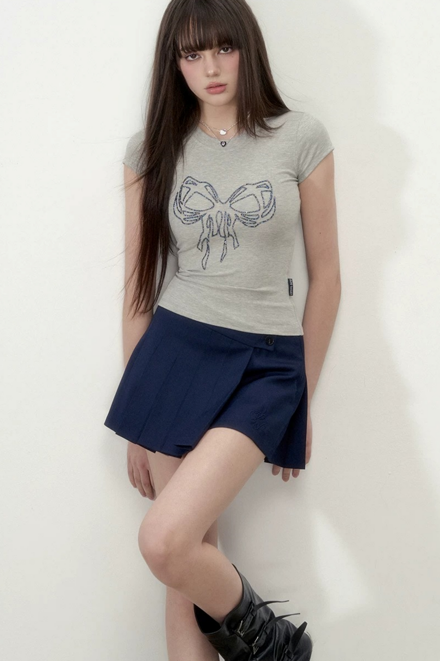 Rhinestone Bowknot T-Shirt