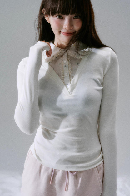 Vintage Lace Patchwork Sweater