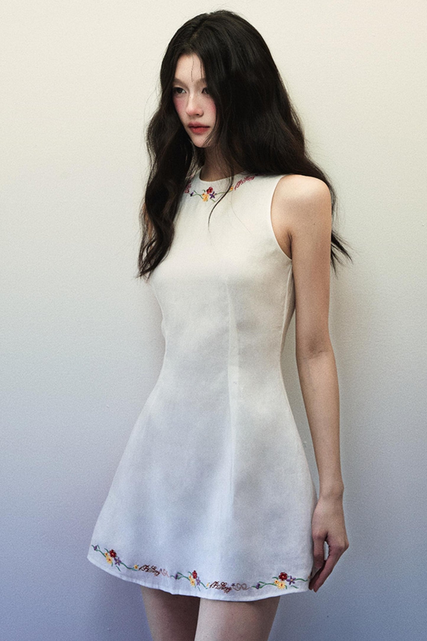 White Linen Vest Dress