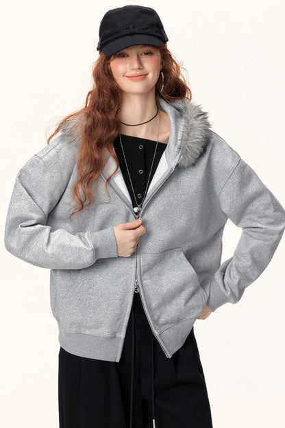 Winter Hooded Fur Collar Jacket