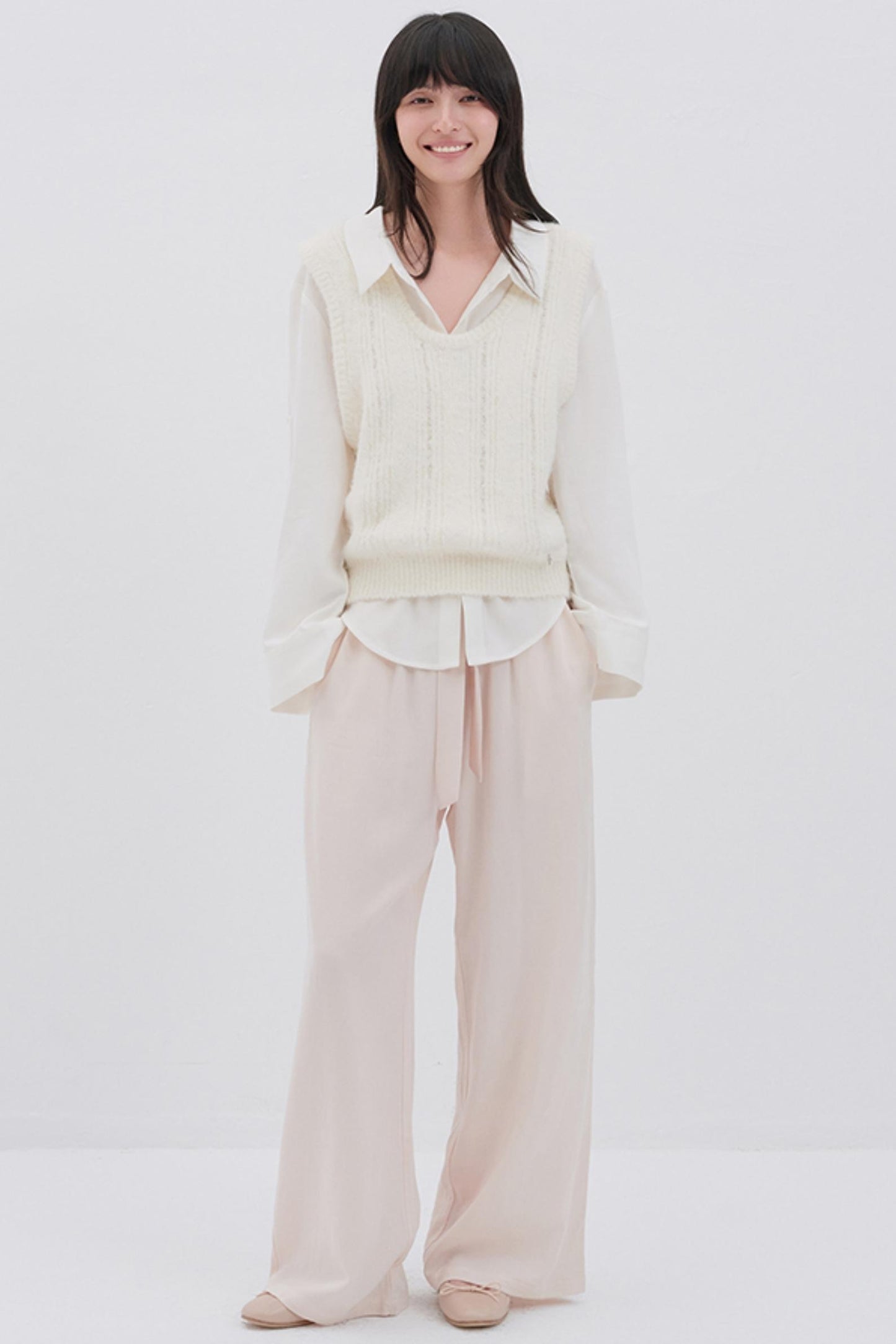 Silky White College Shirt