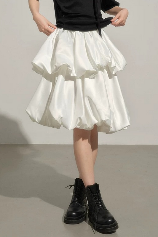Double-Layered Satin Skirt