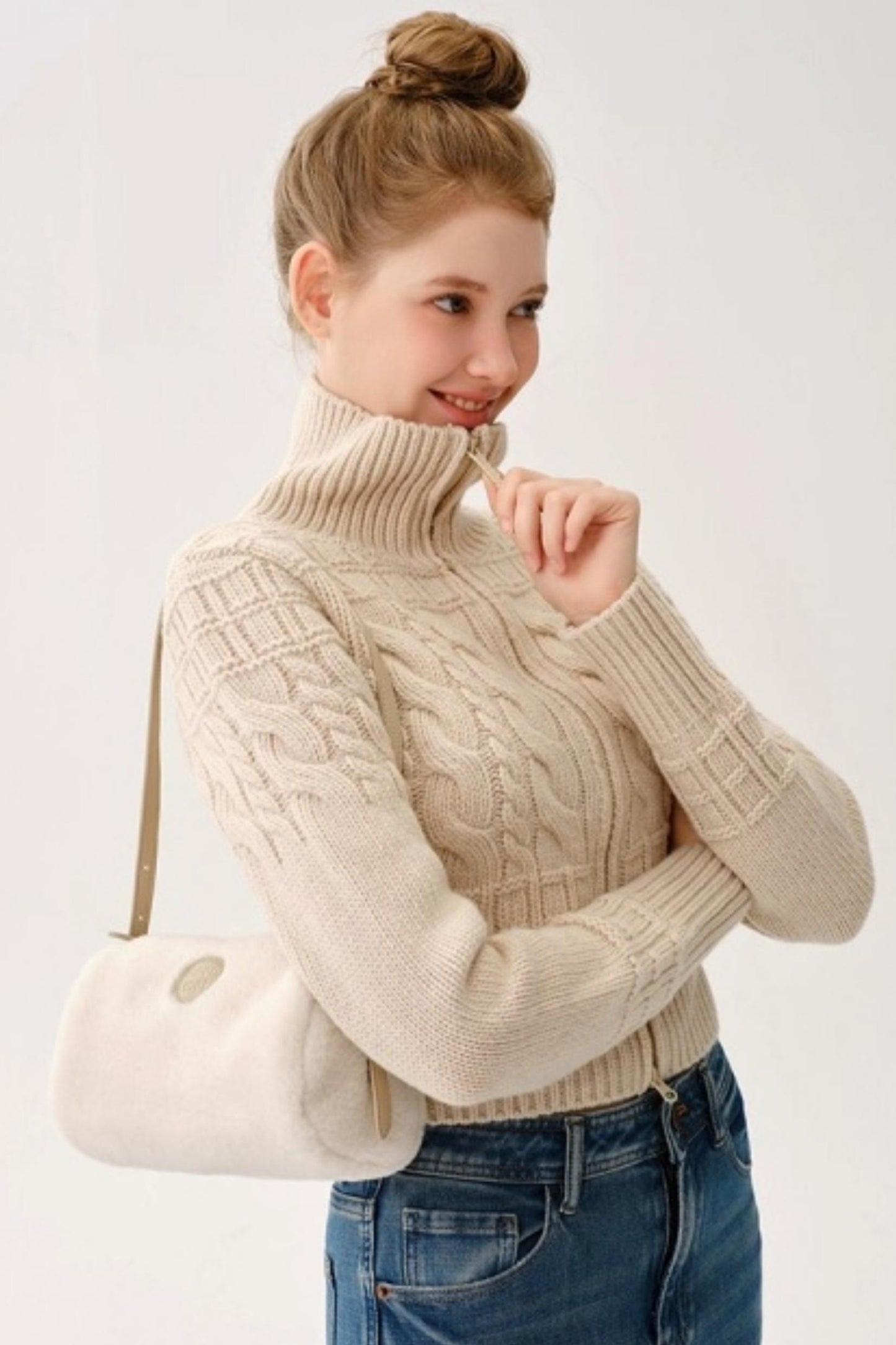 Plush Patchwork Leather Bag