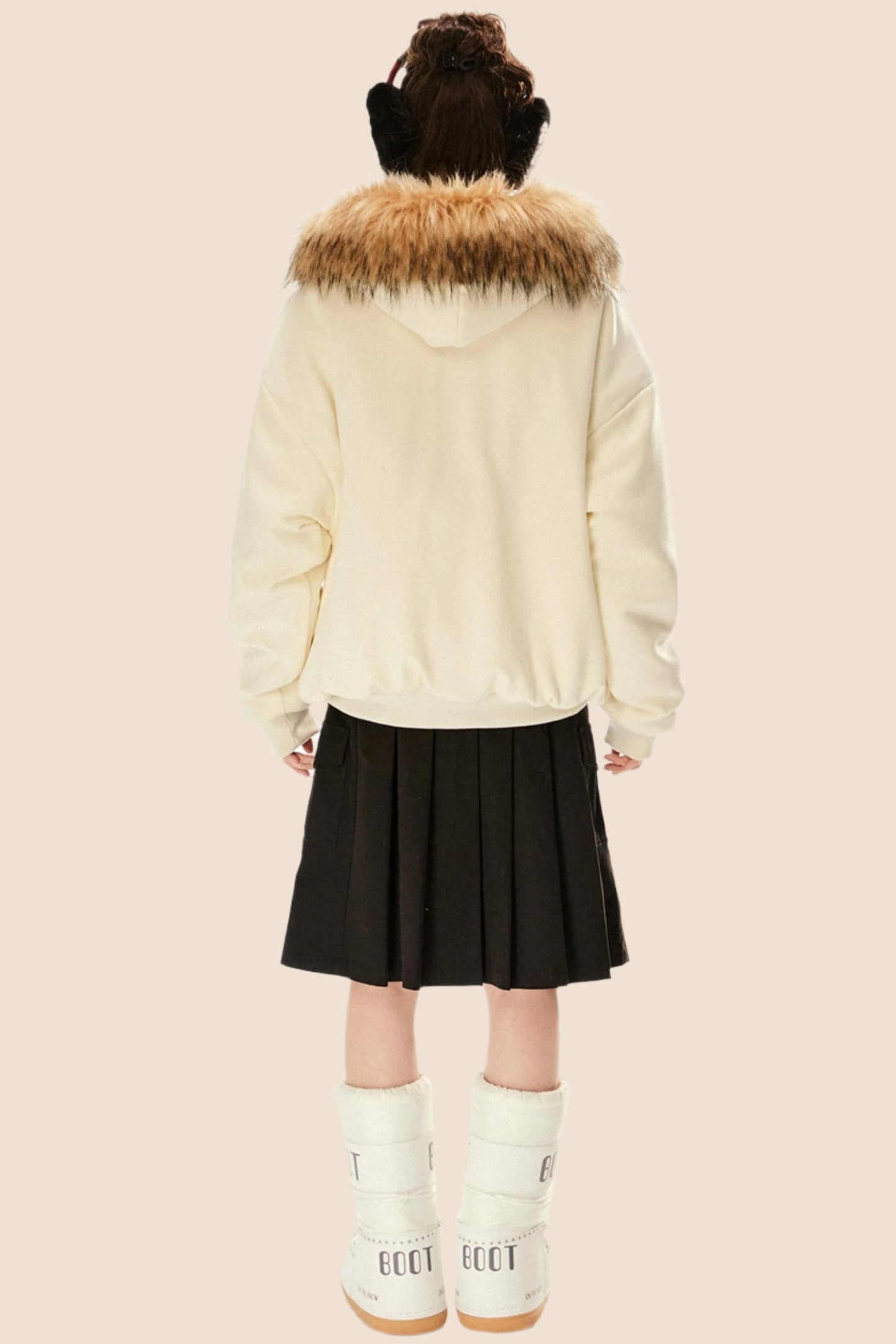 Loose Warm Fur Collar Sweatshirt