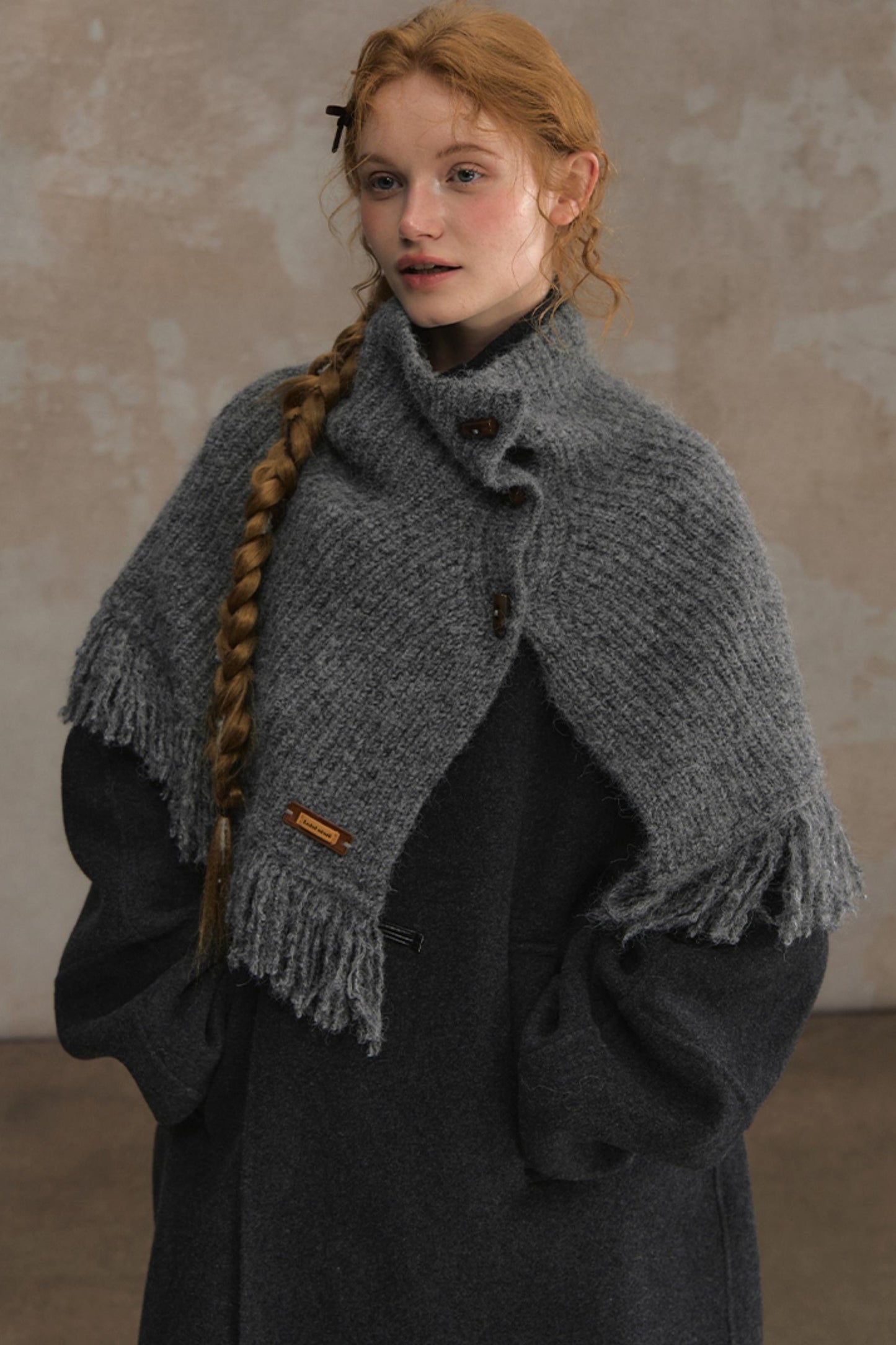 Wool Knitted Cape Cardigan