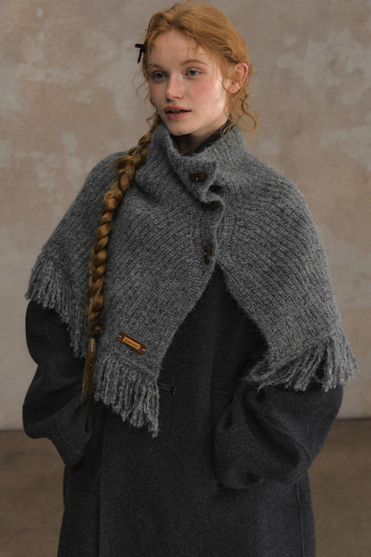 Wool Knitted Cape Cardigan