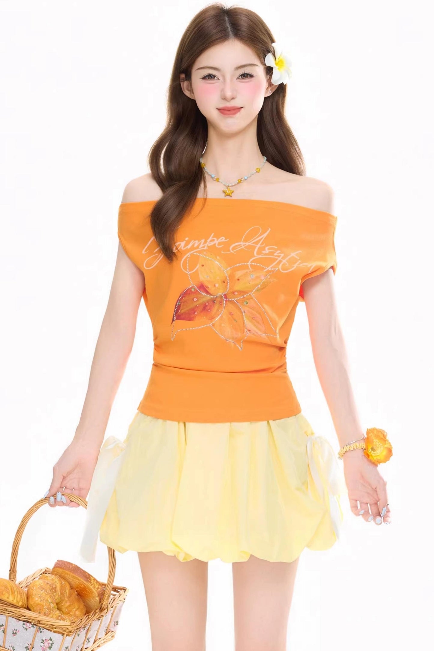 One-Shoulder Floral Summer Top