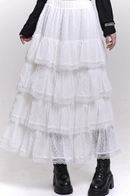 A-Line Chiffon Mesh Skirt