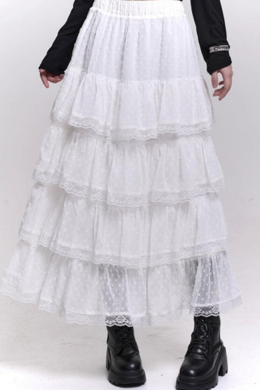 A-Line Chiffon Mesh Skirt