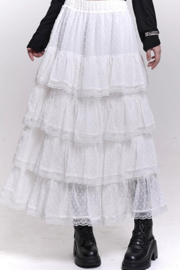 A-Line Chiffon Mesh Skirt