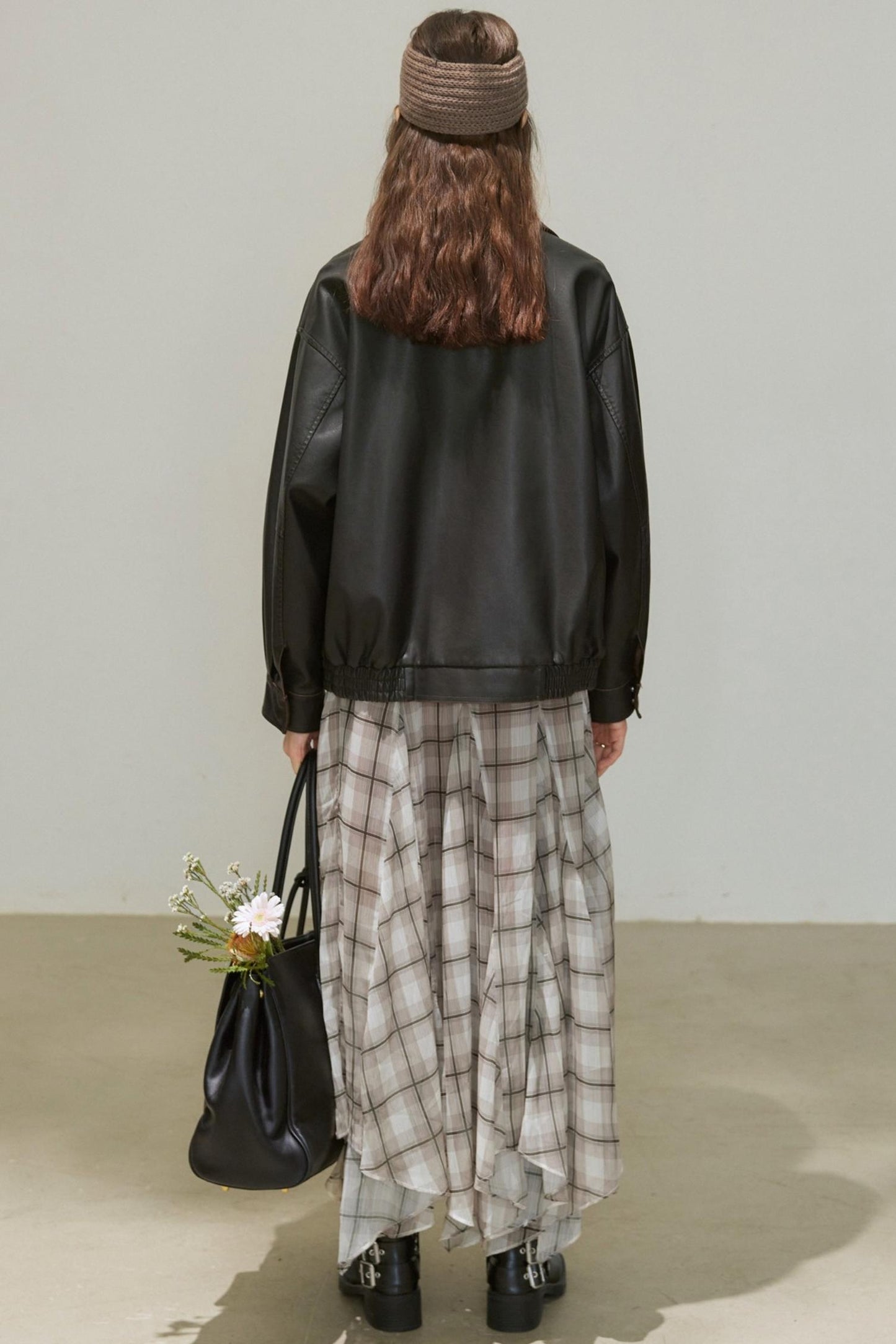 Back Brown Leather Jacket