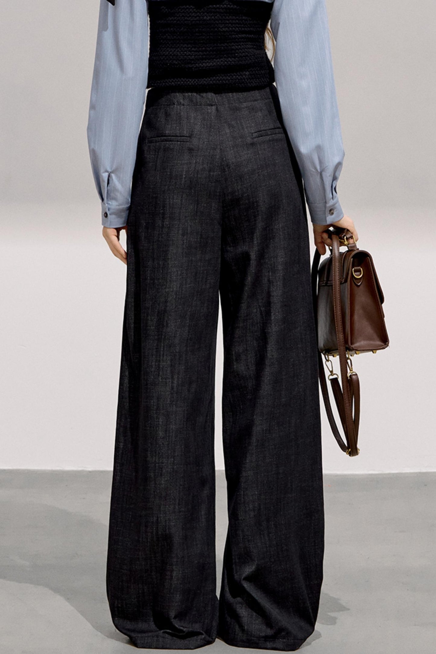 Cool Commuter Denim Wide-Leg Pants