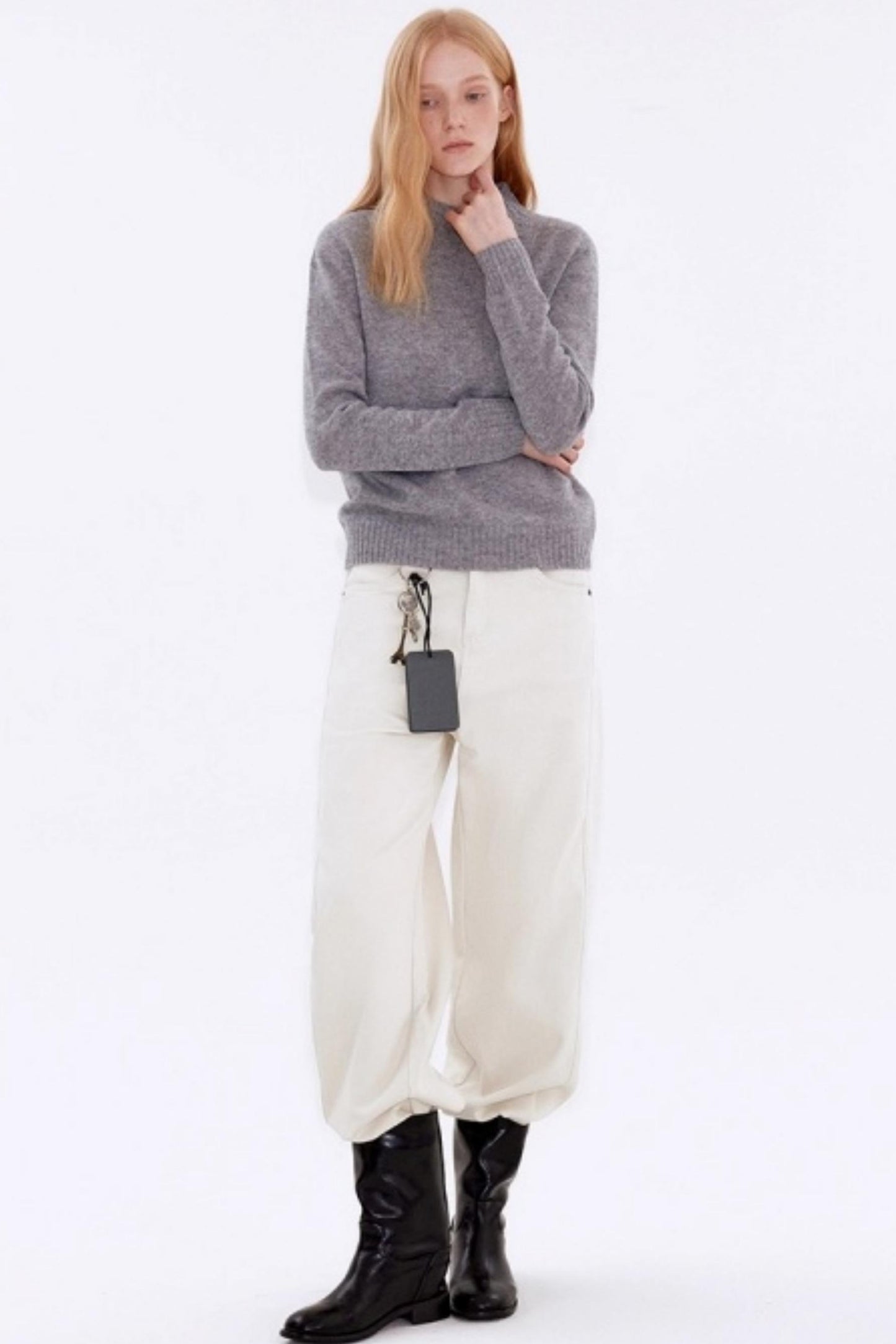 Sheep Wool Half-High Collar Sweater