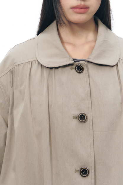 Double-Sided Doll Collar Trench Coat