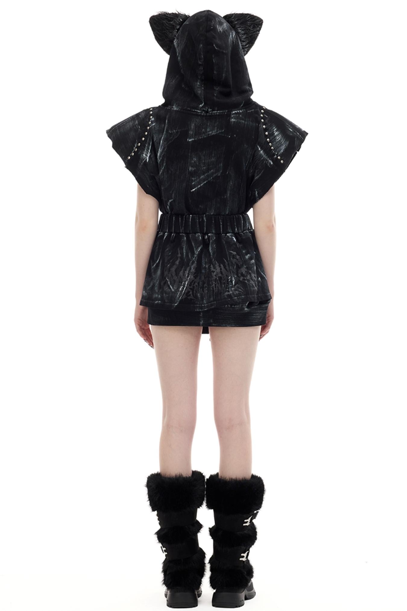 Hand Painted Punk Short Skirt