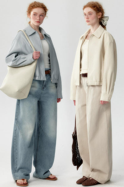 Soft Leather Lapel Jacket