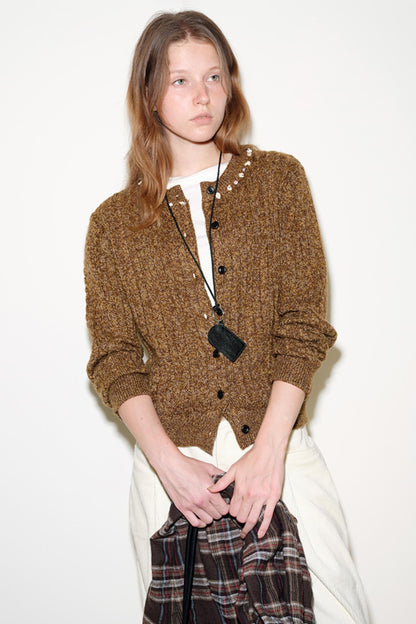 Floral Yarn Knitted Cardigan