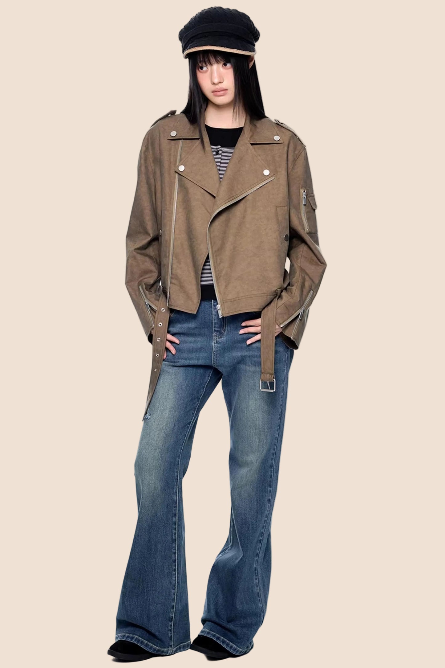 Deconstructed Zipper Retro Jacket