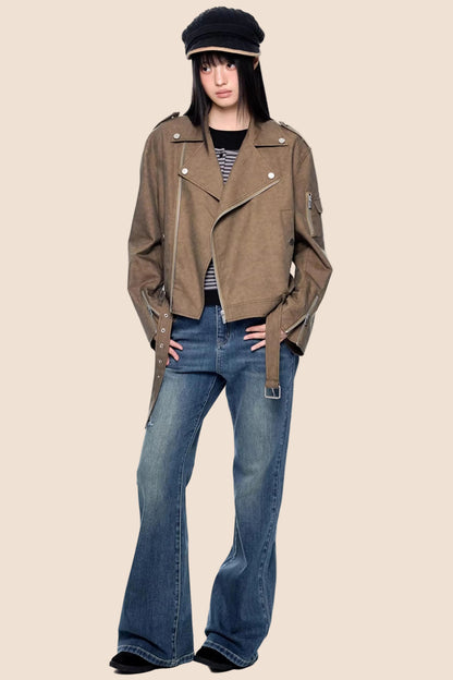 Deconstructed Zipper Retro Jacket