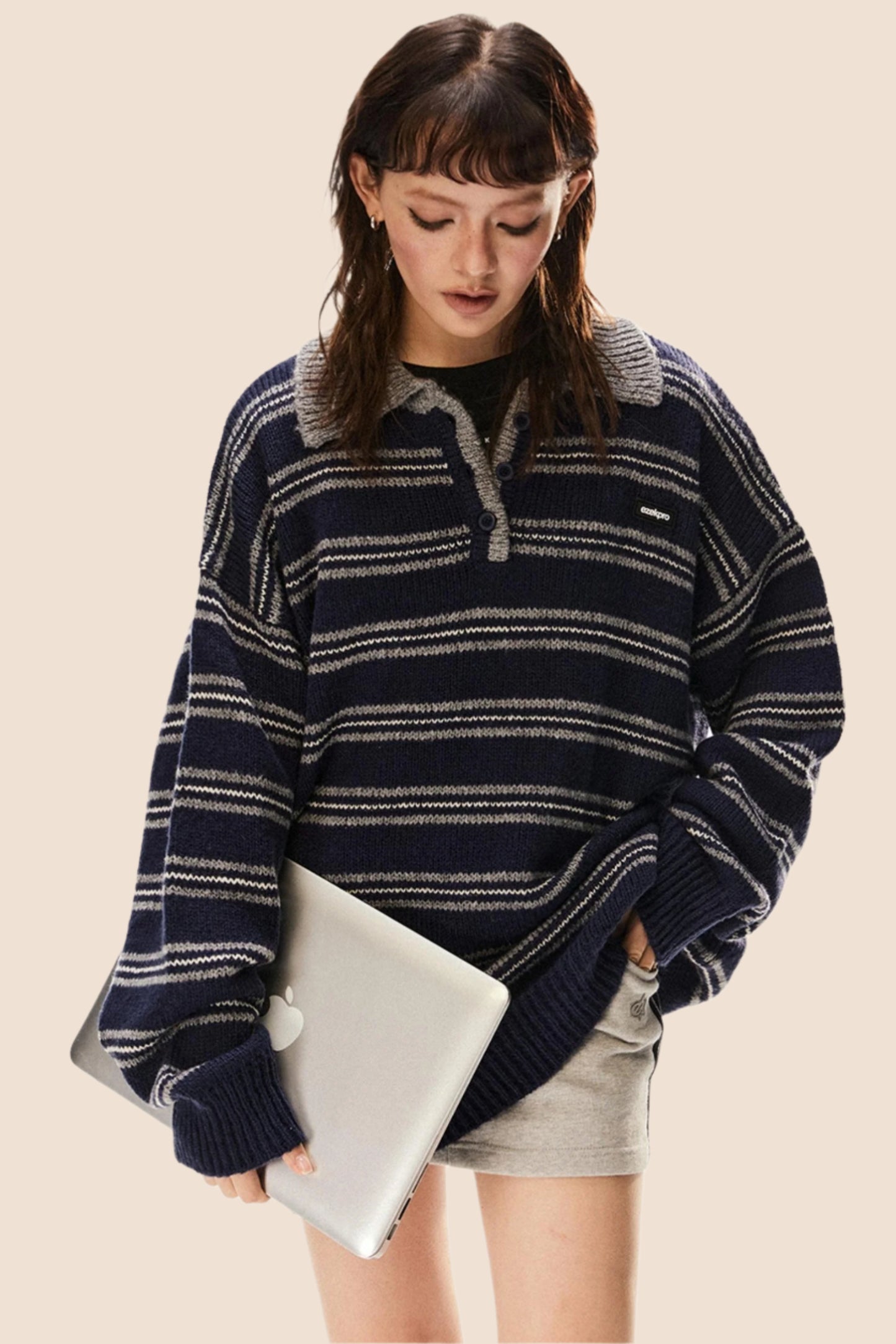 Versatile Retro Pullover Knit Sweater Top