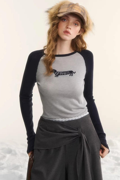 Wool Fair Isle Dachshund Top