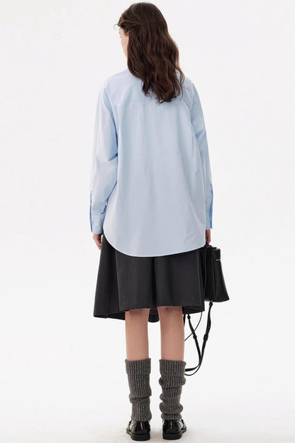 Blue Anti-Wrinkle Cotton Staple Shirt