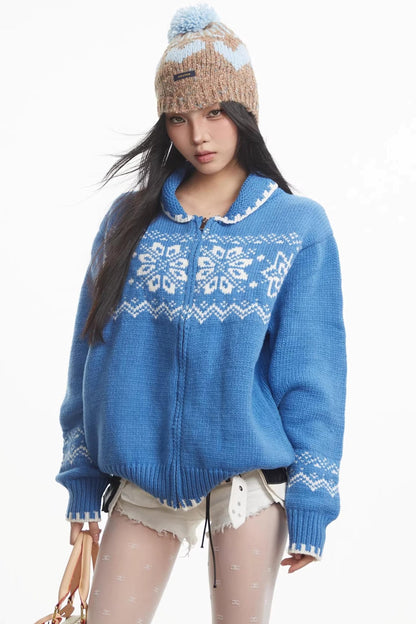 Fair Isle Snowflake Knitted Sweater