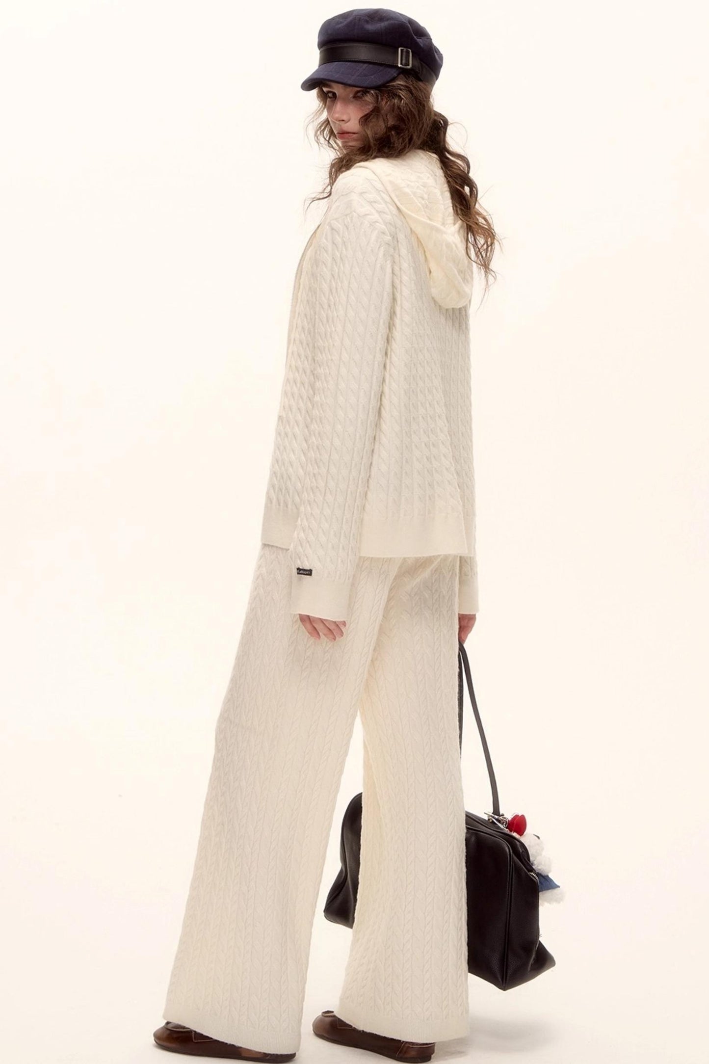 Wool Twist Hooded Knit Set-Up