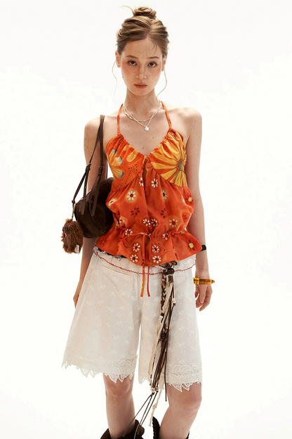 Lace Splicing Summer Shorts