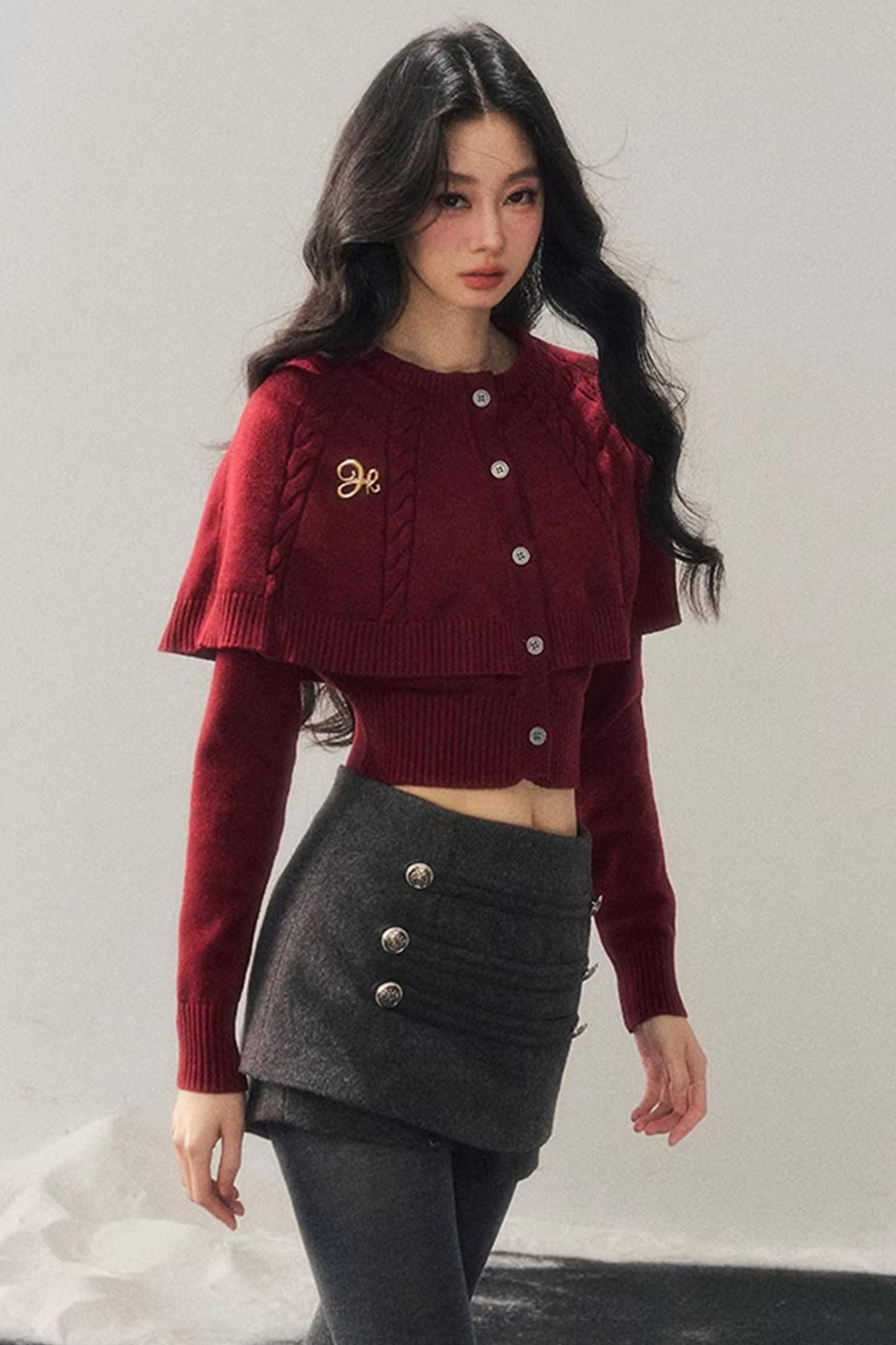 Cable Knit Cape Sweater