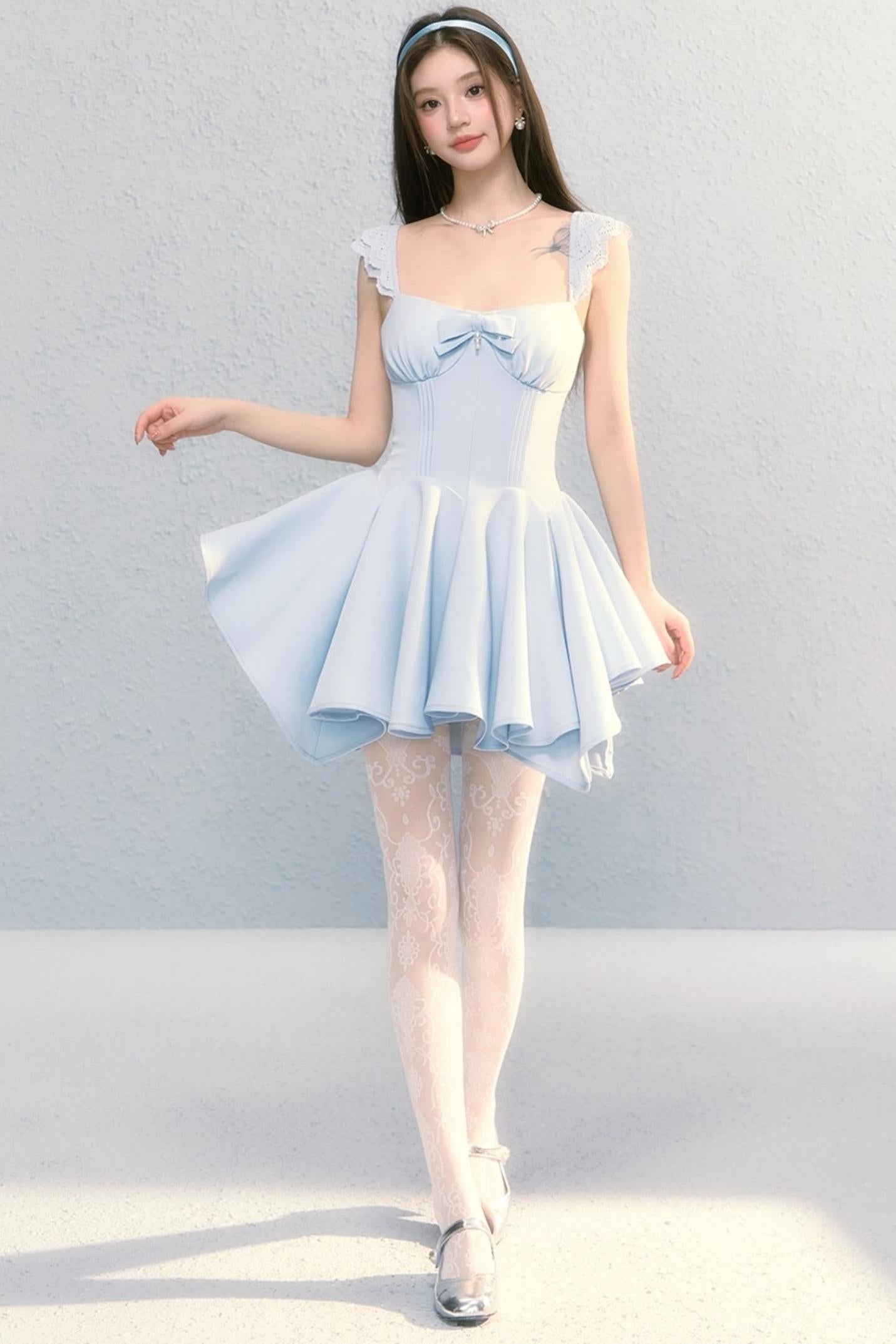 Golden Bow A-Line Dress