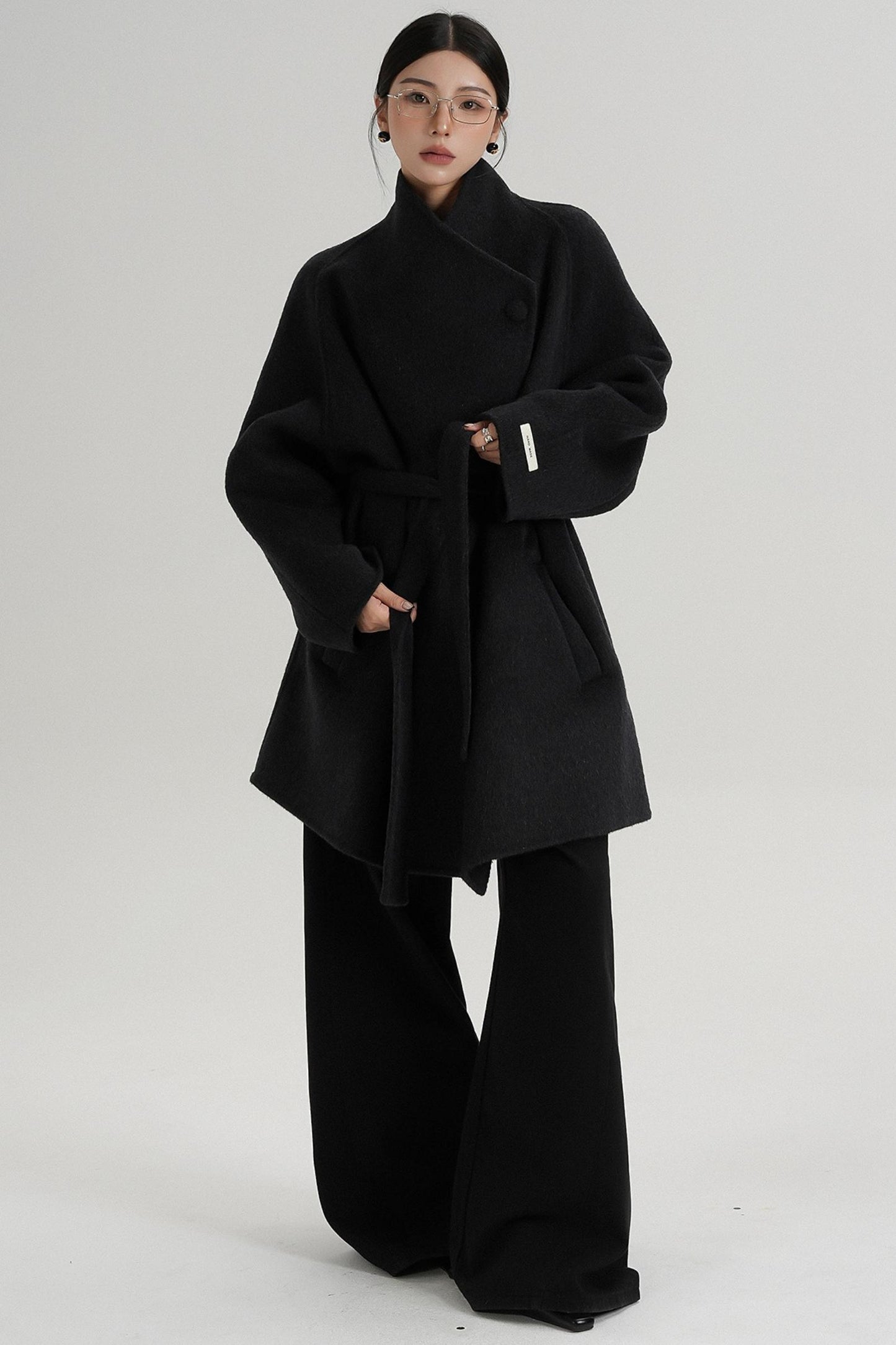 Cross-Body Wool Coat