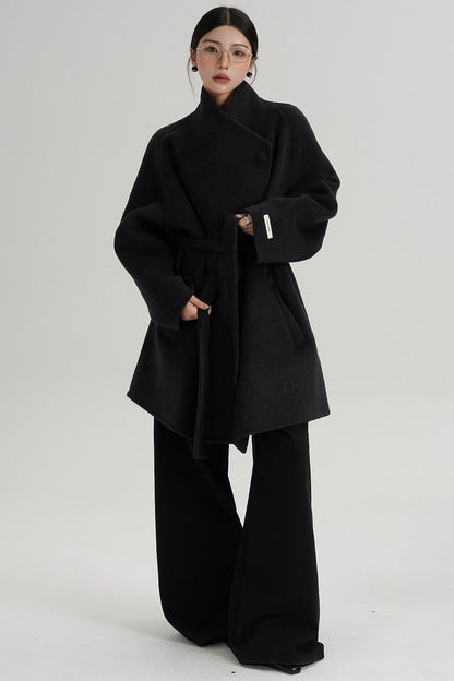 Cross-Body Wool Coat