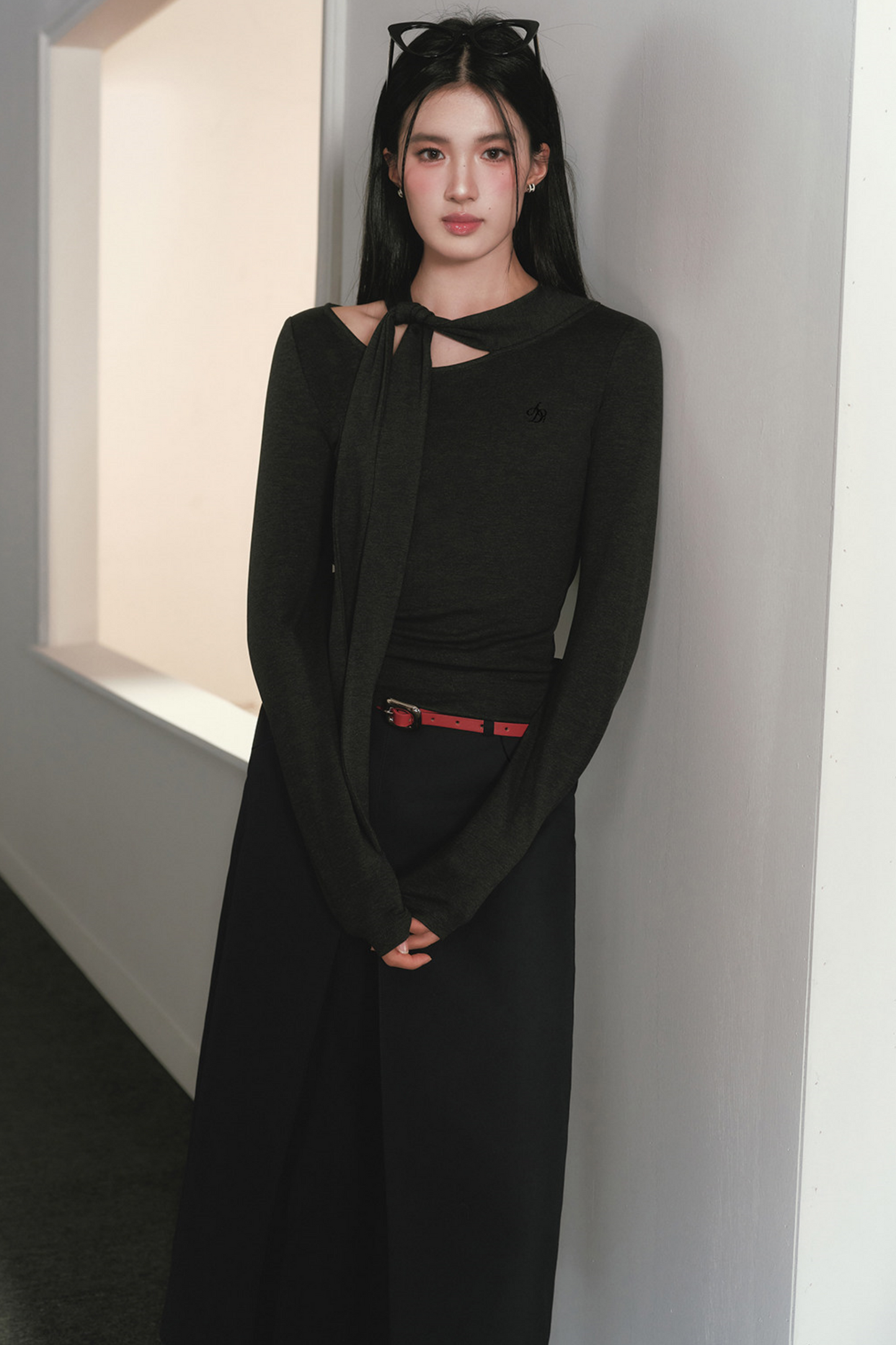 Slimming Waist-Cinching Turtleneck Top