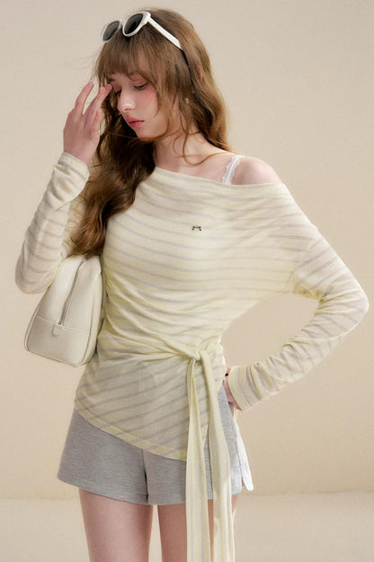 Linen Silver Stripe T-Shirt