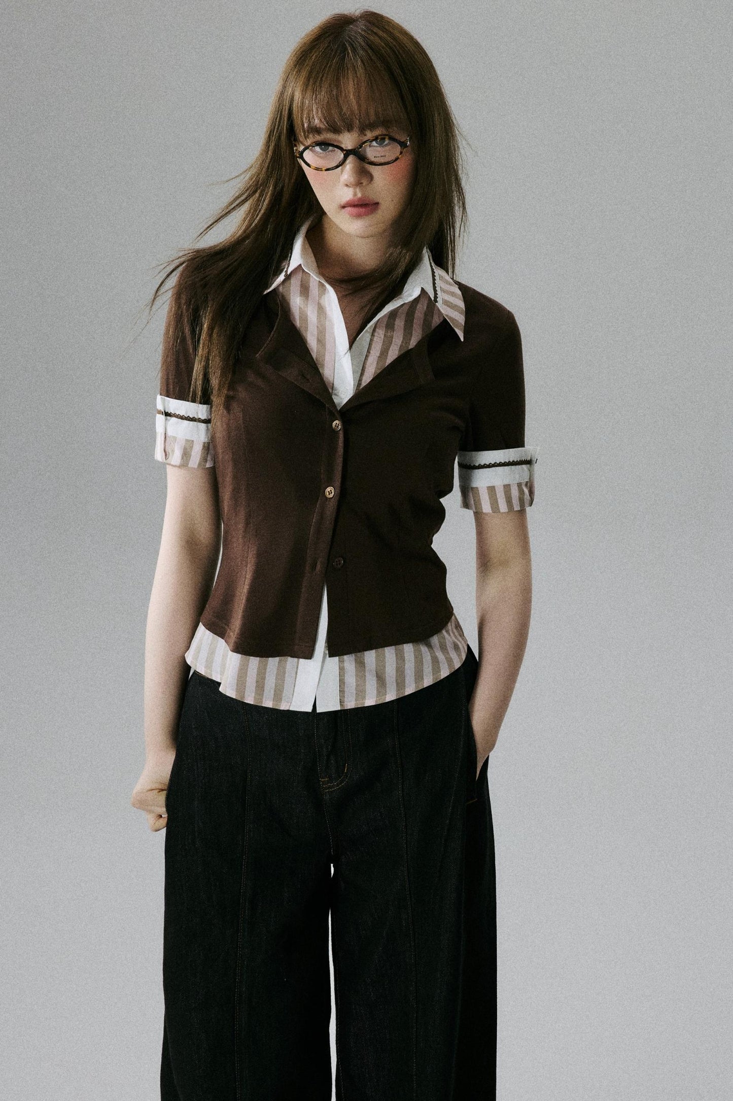 Brownish-Pink Layered Tee