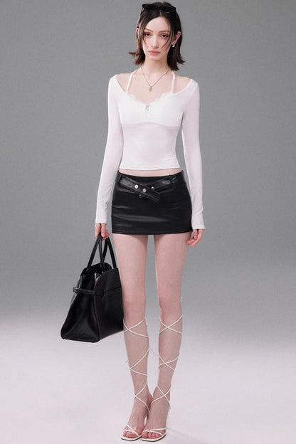 Lace V-Neck Two-Piece Top