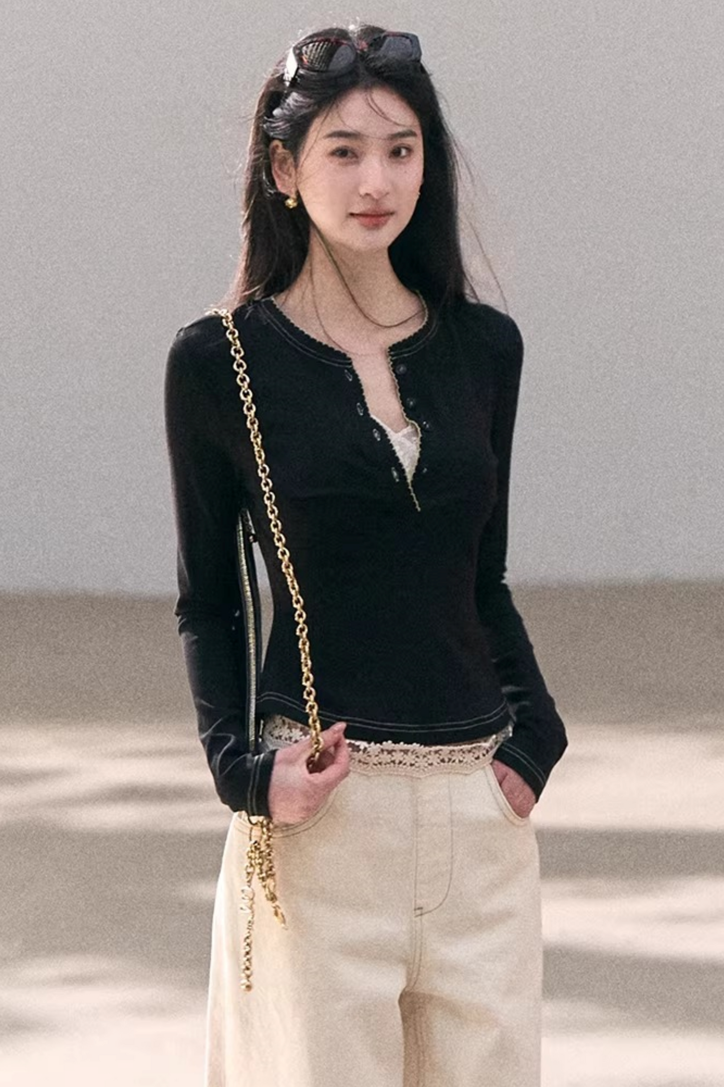 Suspended Moonlight Color-Blocked Top