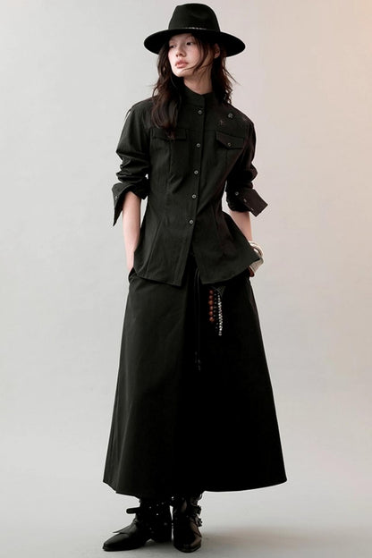 Chic Overlapping Waist Deconstructed Skirt