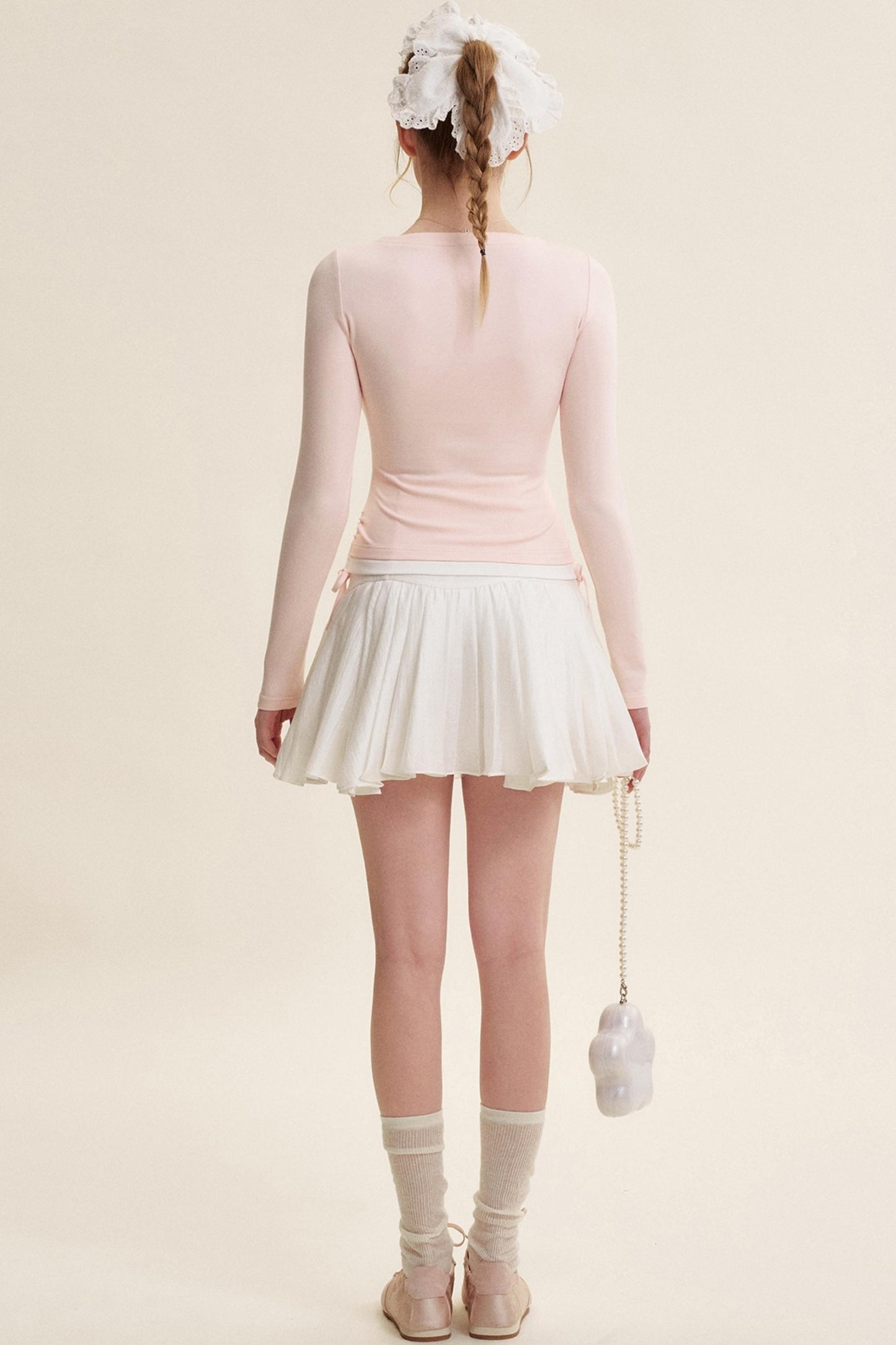 Balletcore Pleated Bow Skirt