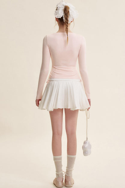 Balletcore Pleated Bow Skirt