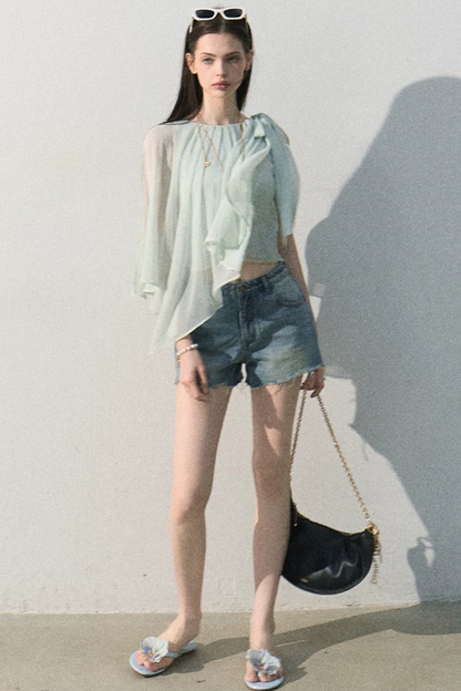 Vintage Distressed Denim Shorts