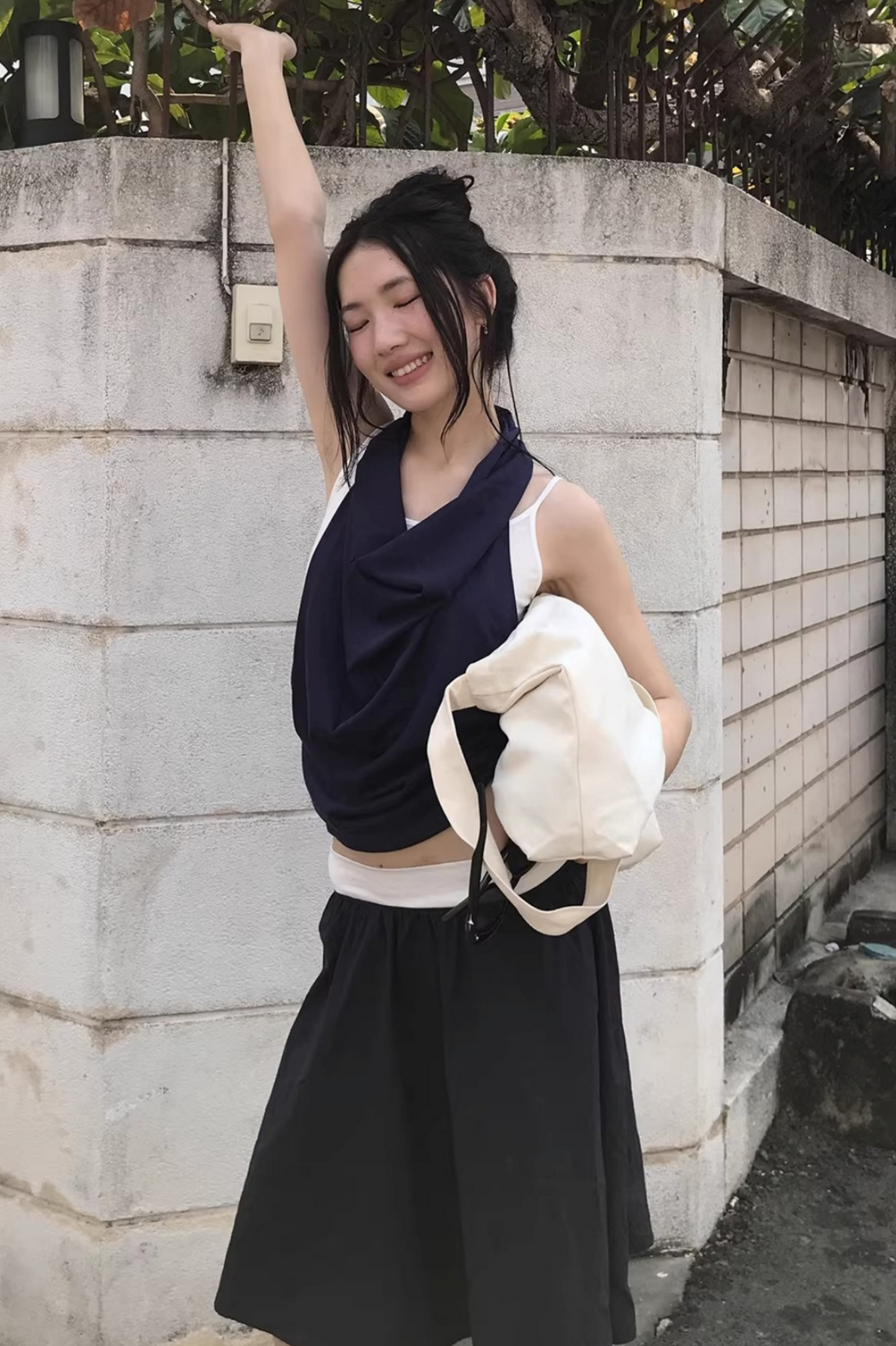 Orange Wave Halter Top