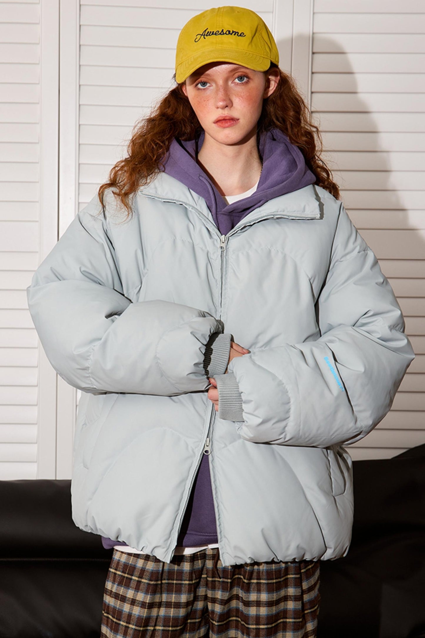 Cuff Print Loose Down Jacket