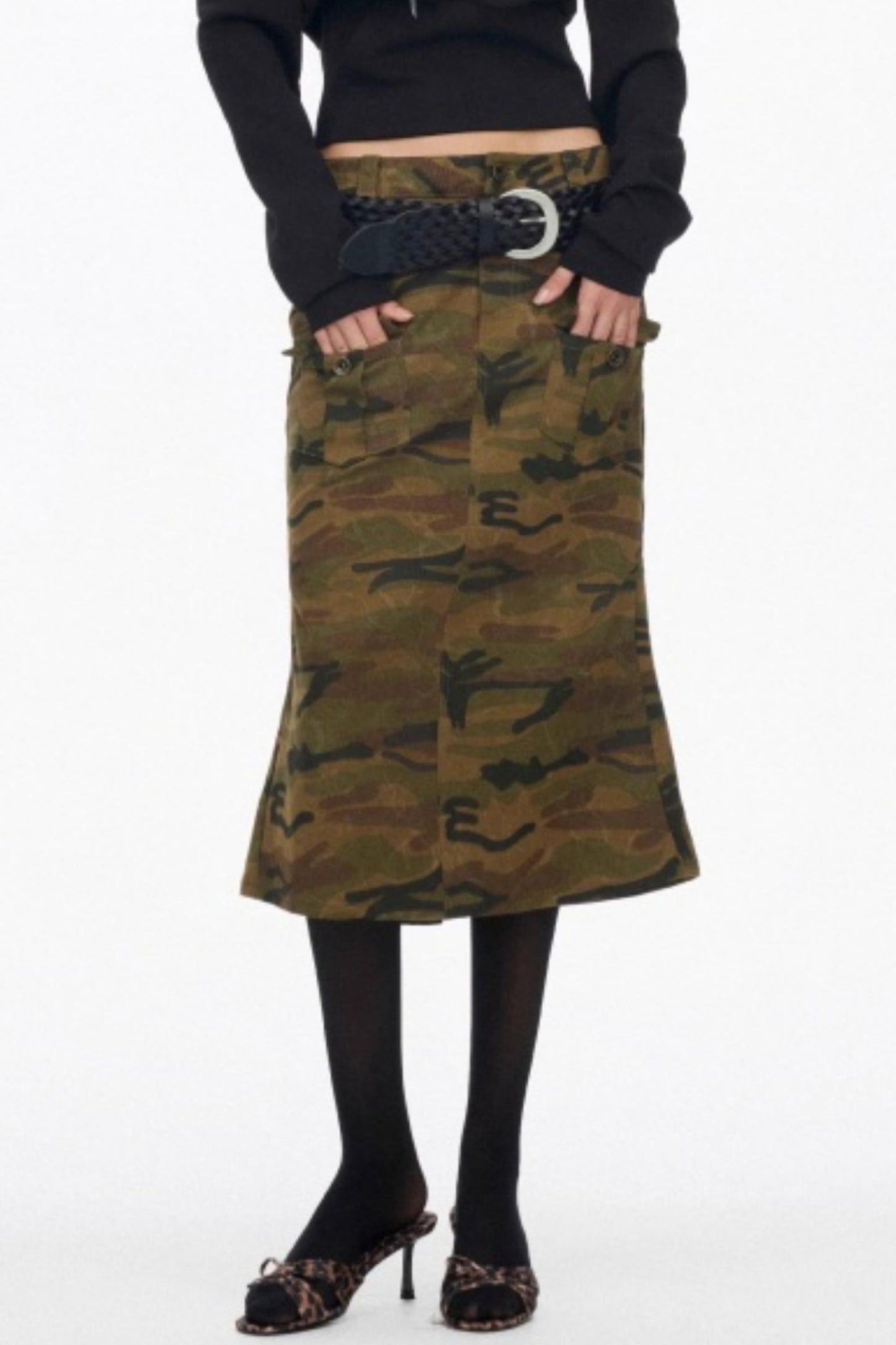 Vintage Camouflage Slimming Mermaid Skirt
