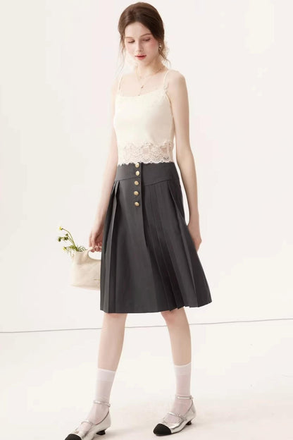 Lace Patchwork Camisole Cardigan Set