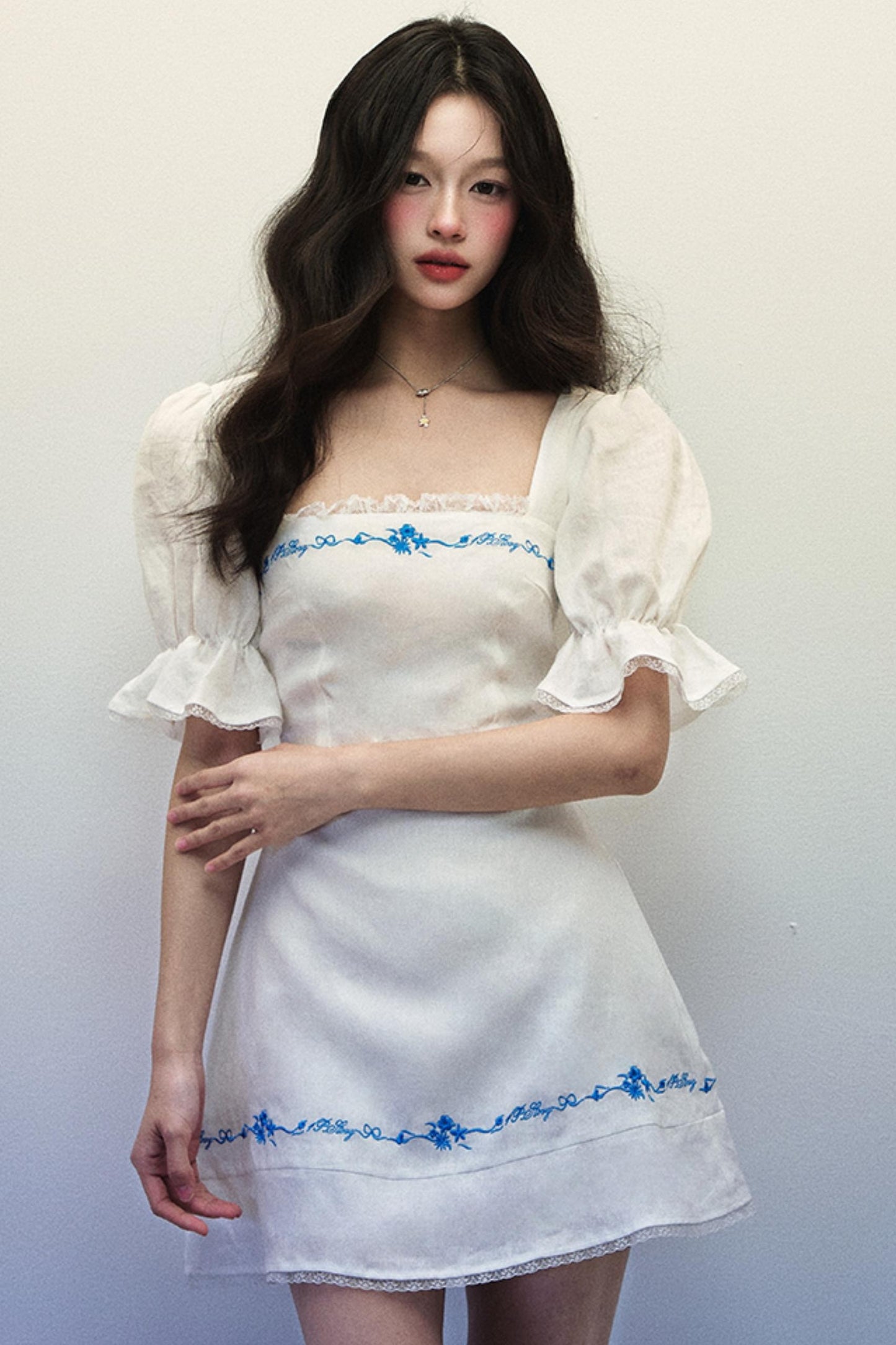 Blue Linen Summer Dress