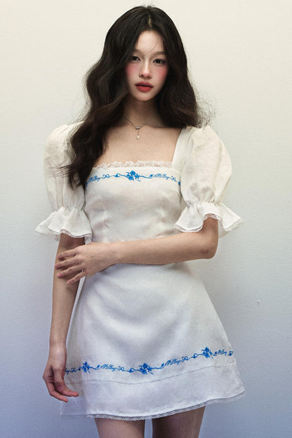 Blue Linen Summer Dress