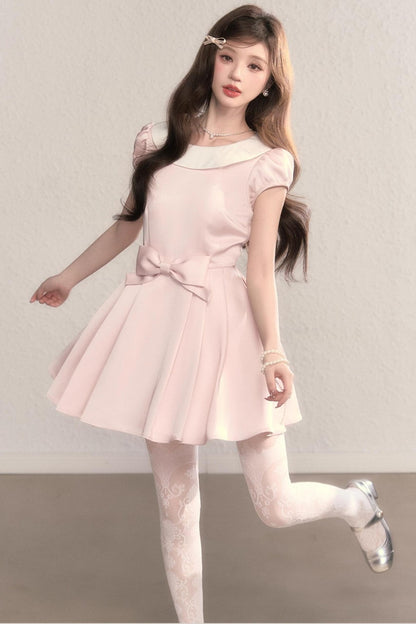 French Princess Satin Bow Dress