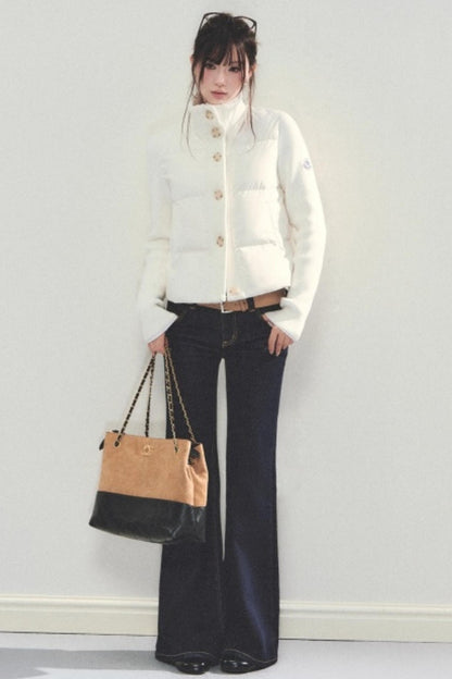 Knitted Patchwork Down Jacket